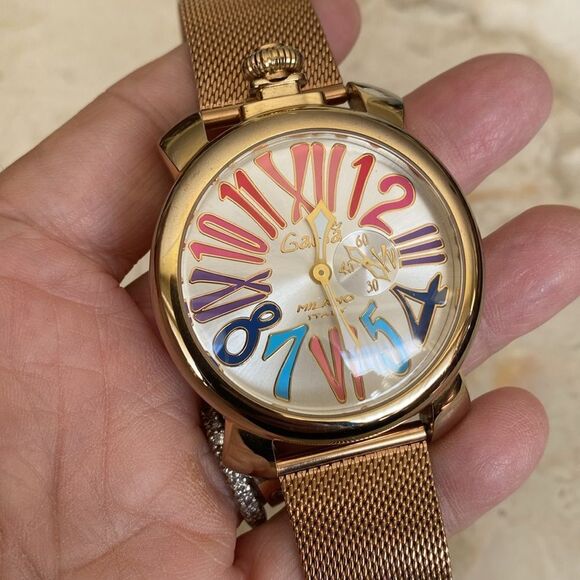 GaGà Milano 46mm Rose Gold SS Multi Colour Rare Model Unisex Quartz Watch - Picture 6 of 15